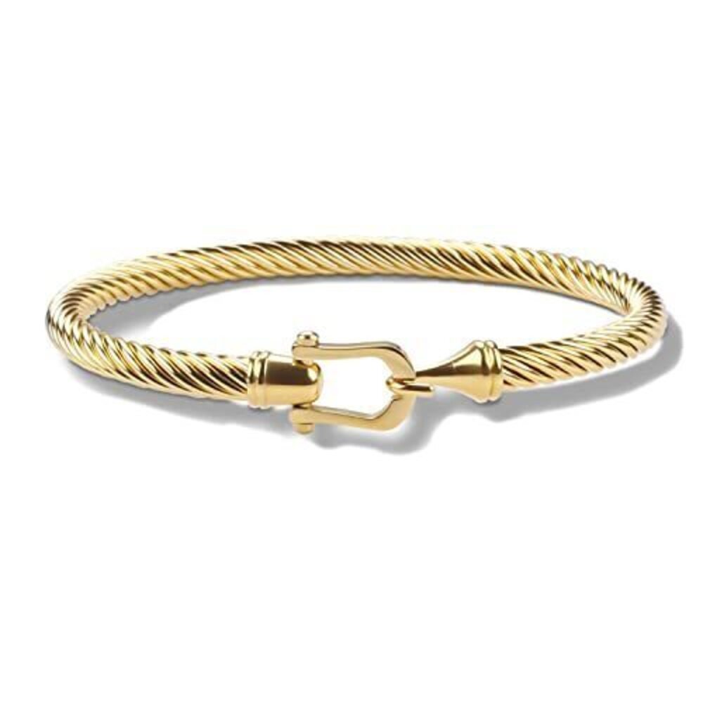 8128 Twisted Cable Bracelet Stylish Fine Stainless Steel Cable Cuff